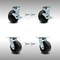 Service Caster 5 Inch SS Polyolefin Caster Set with Ball Bearings 4 Swivel Lock 2 Brake SCC SCC-SS30S520-POB-TLB-BSL-2-BSL-2 - alternate 1